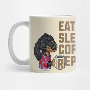 Funny Cute Eat Sleep Coffee Repeat Doxie Dachshund Mug